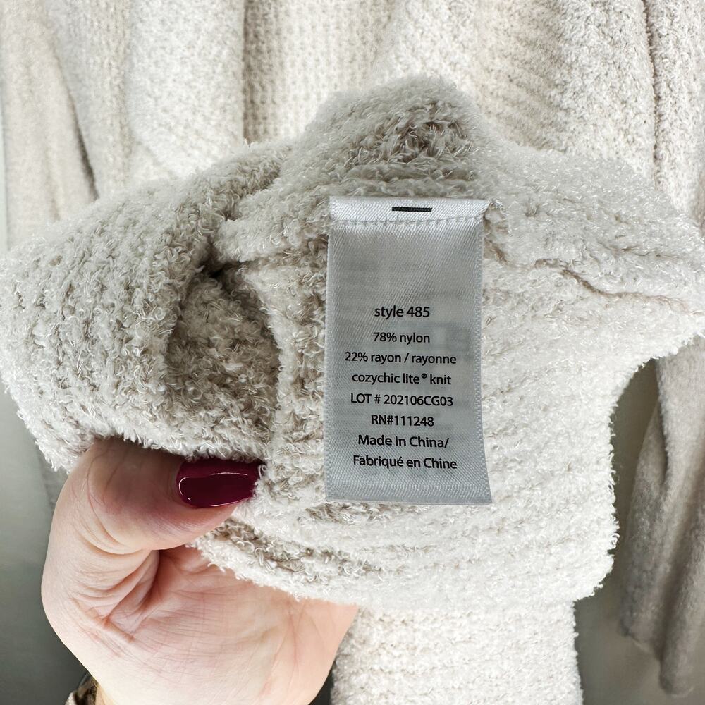 Barefoot Dreams Cozy Chic Lite Coastal Soft Knit Bisque Cardigan Sweater Medium - Picture 13 of 14